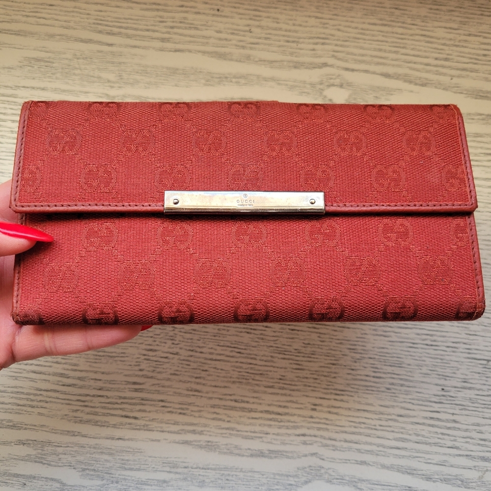 RARE Gucci GG Canvas and Leather Wallet